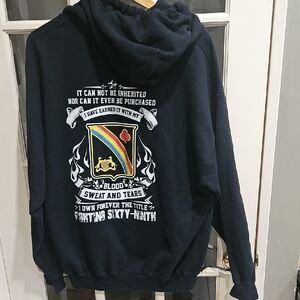 Unisex US Army Fighting 69th Infantry Gildan Black Hoodie With Graphic Xl-L